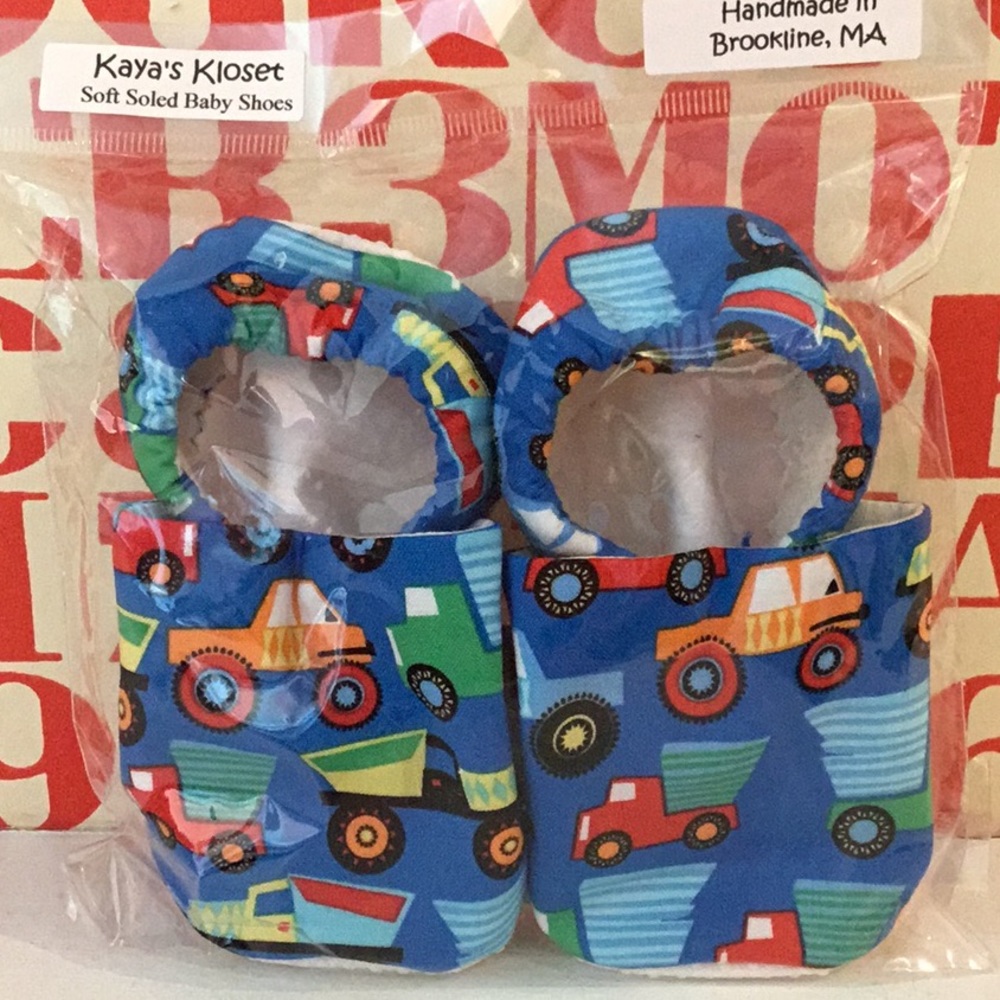 Kaya’s Kloset Soft Soled Baby Shoes, Trucks, NEW WITH TAGS!